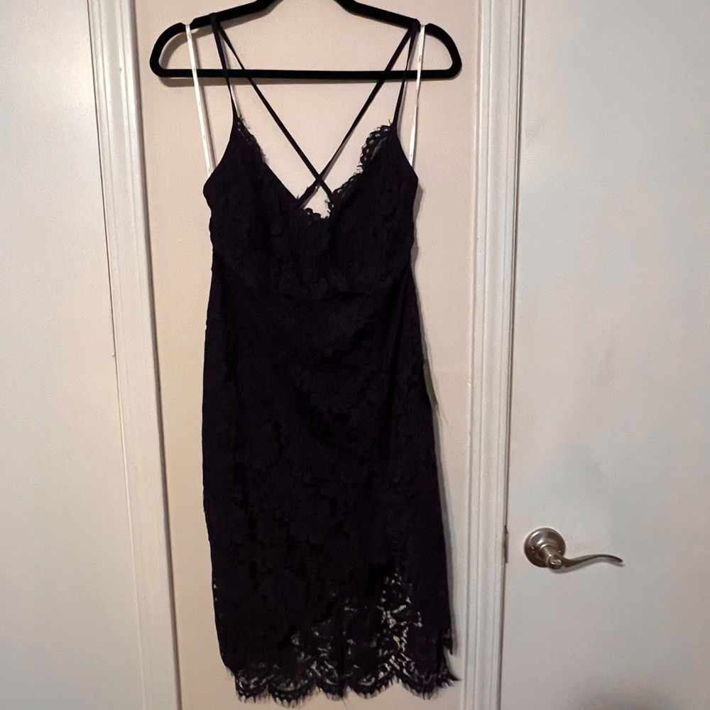 Elegant Blue Lace Dress
